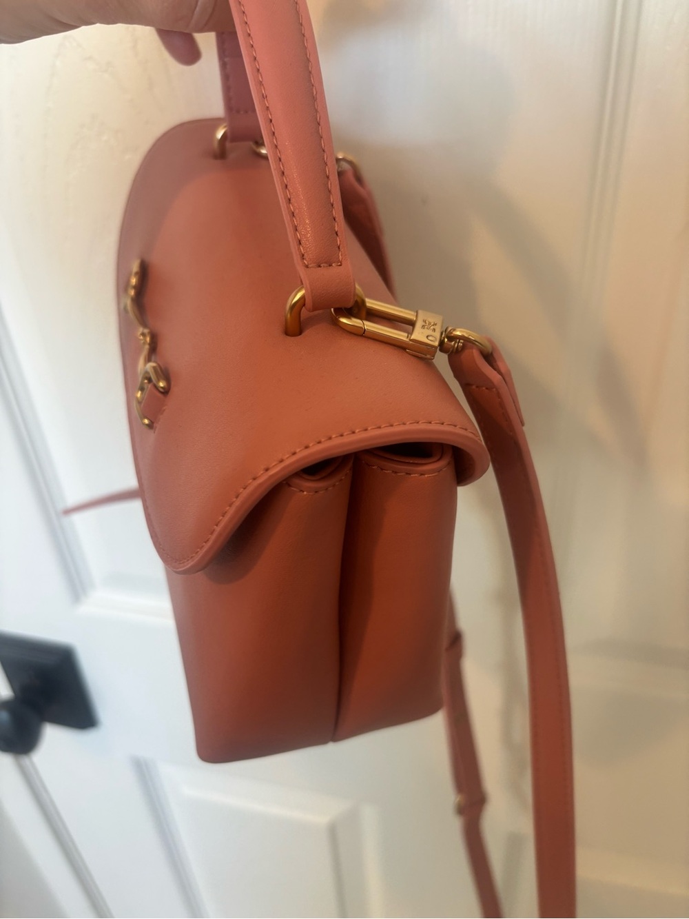 Sam Edelman Rose Leather Top-Handle Crossbody with Gold Hardware - Picture 12 of 15